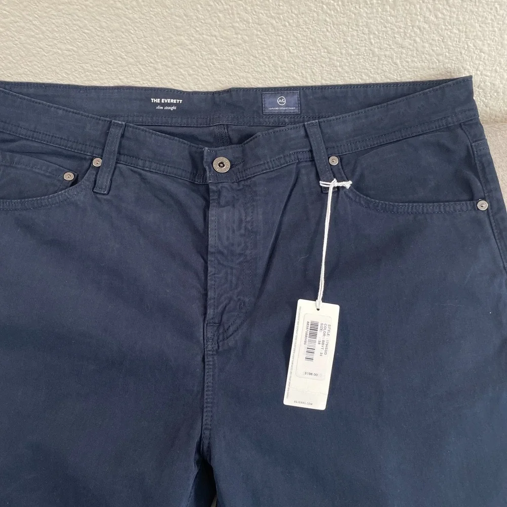 AG Adriano Goldschmied Everett Slim‎ Straight Leg  Jeans Men 38x35 Blue NWT $198